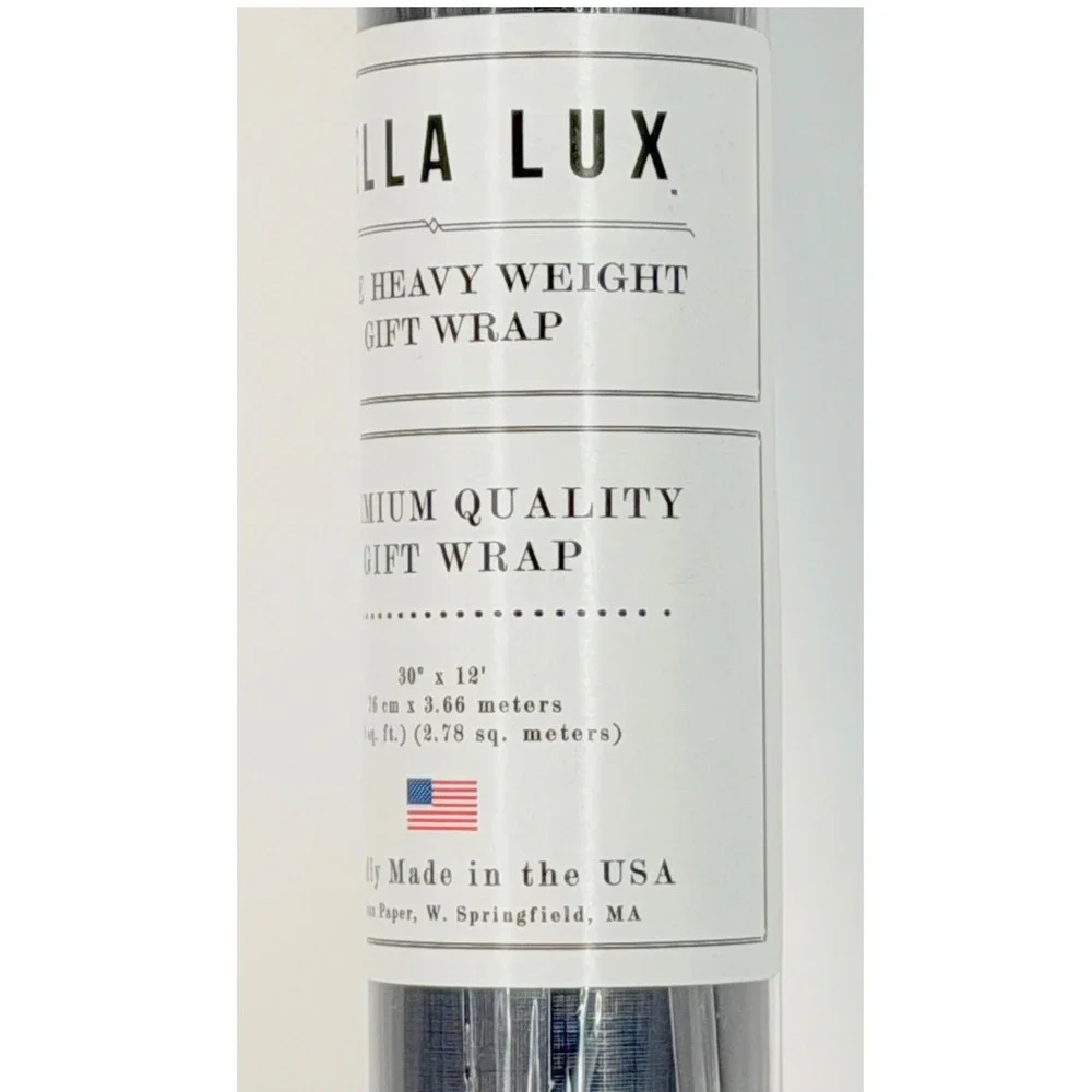 Bella Lux Luxe Heavy Weight Gift Wrap Navy Blue Textured Grid 30 SqFt 109-14